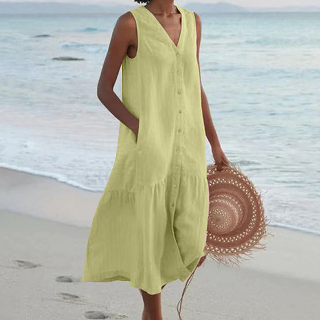 Maira - Sommer V Ausschnitt Kleid