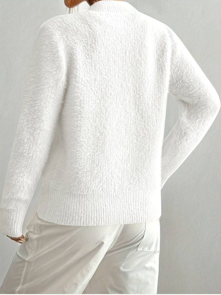 Smelissa – Langärmelige Strickjacke Mit Herzknöpfen