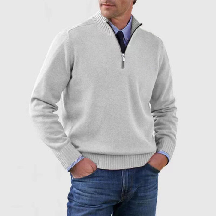 Ben – Modischer Warmer Pullover Mit Halbem Reißverschluss