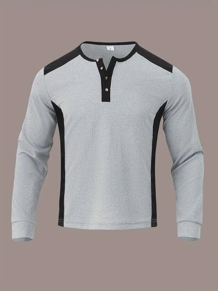 Kyran – Langärmliges Henley Hemd Mit Waffelmuster