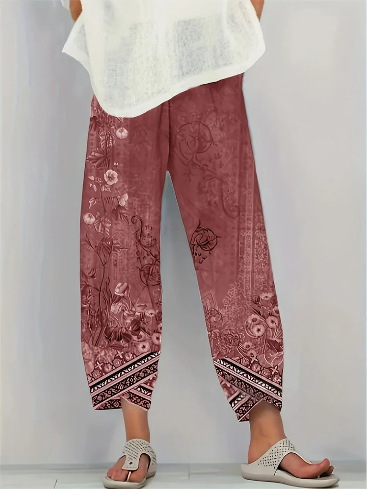 Kayden – Vintage Capri Hose Mit Blumenmuster