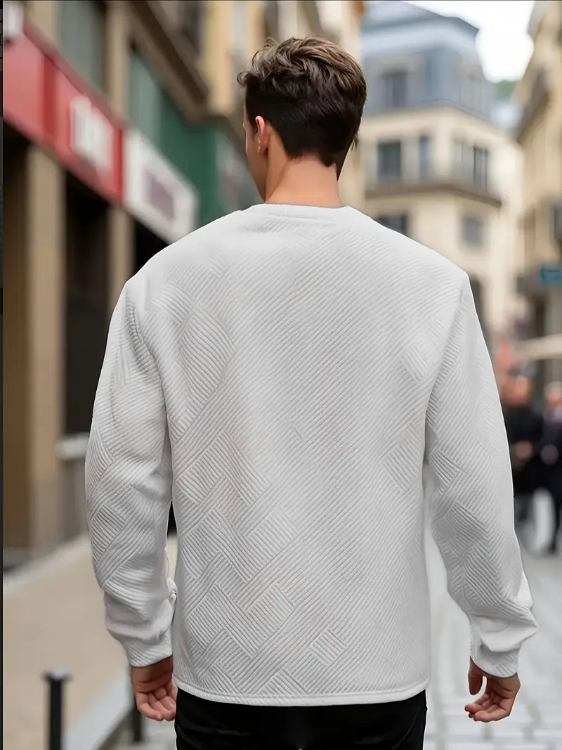 Malinga – Lässiges Sweatshirt Mit Geometrischem Muster Und Langen Ärmeln