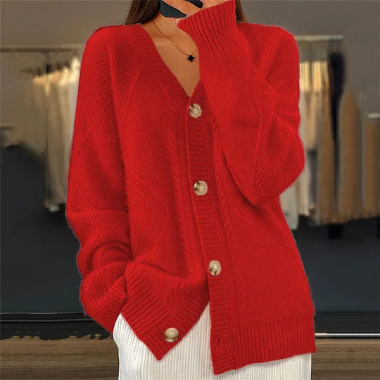 Tanner – Bequemer Kaschmir Strickjacke Mit V-Ausschnitt