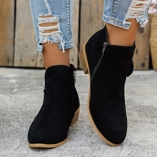 Farah - Orthopädische Lederstiefeletten Mit Reißverschluss