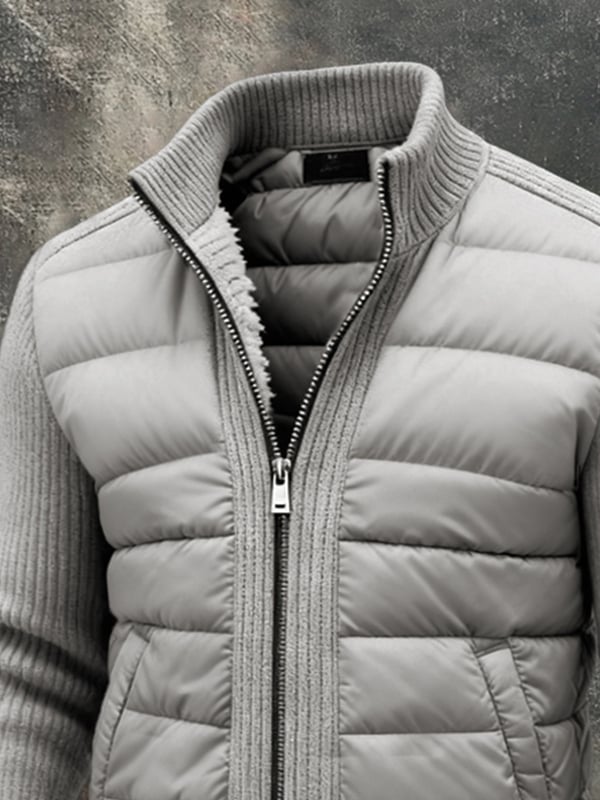 Kylian – Vintage Strick Jacke Im Patchwork Stil Für Draußen