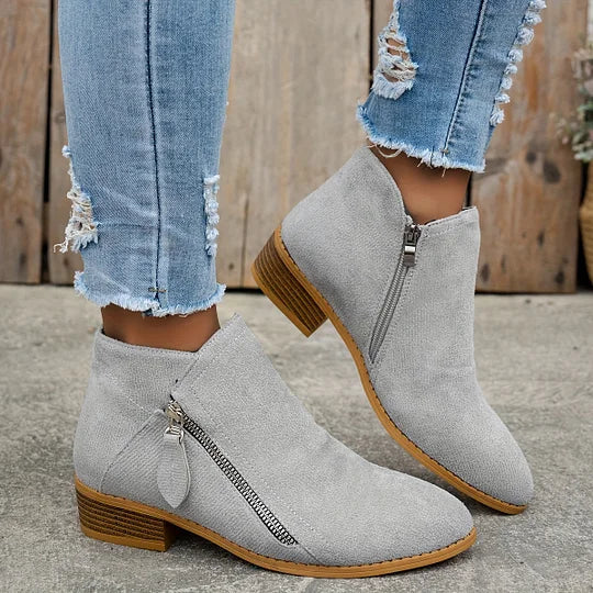 Farah - Orthopädische Lederstiefeletten Mit Reißverschluss
