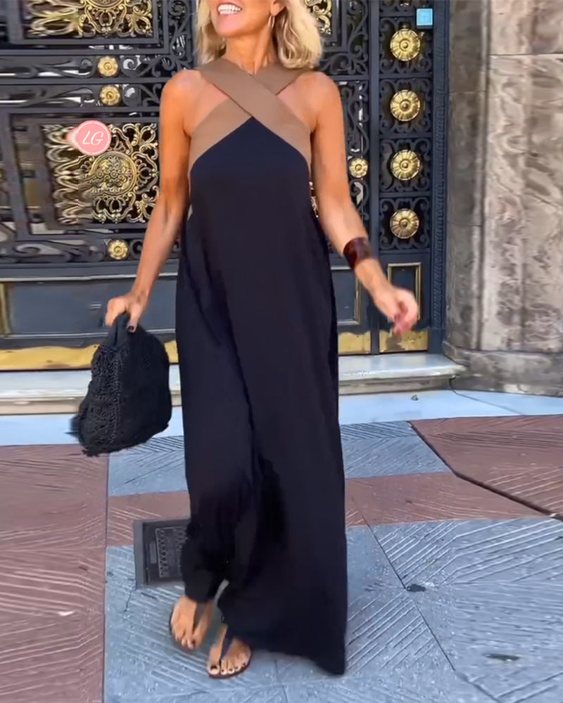 Giana – Elegantes Rückenfreies Kleid Mit Gekreuztem Ausschnitt