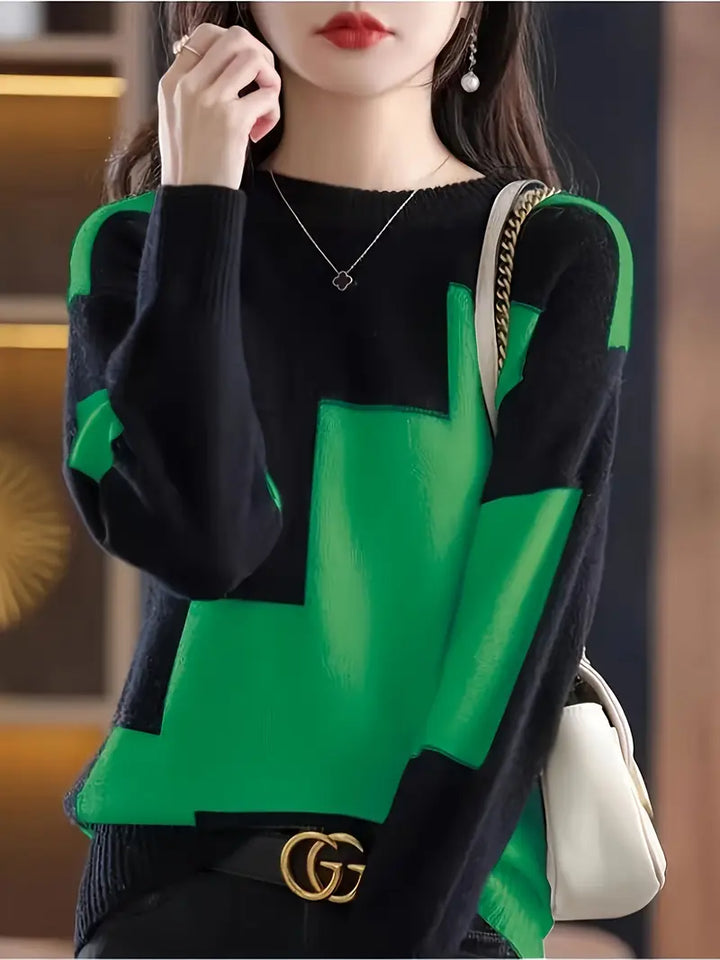Gala – Eleganter Langarm Pullover Mit Geometrischem Muster