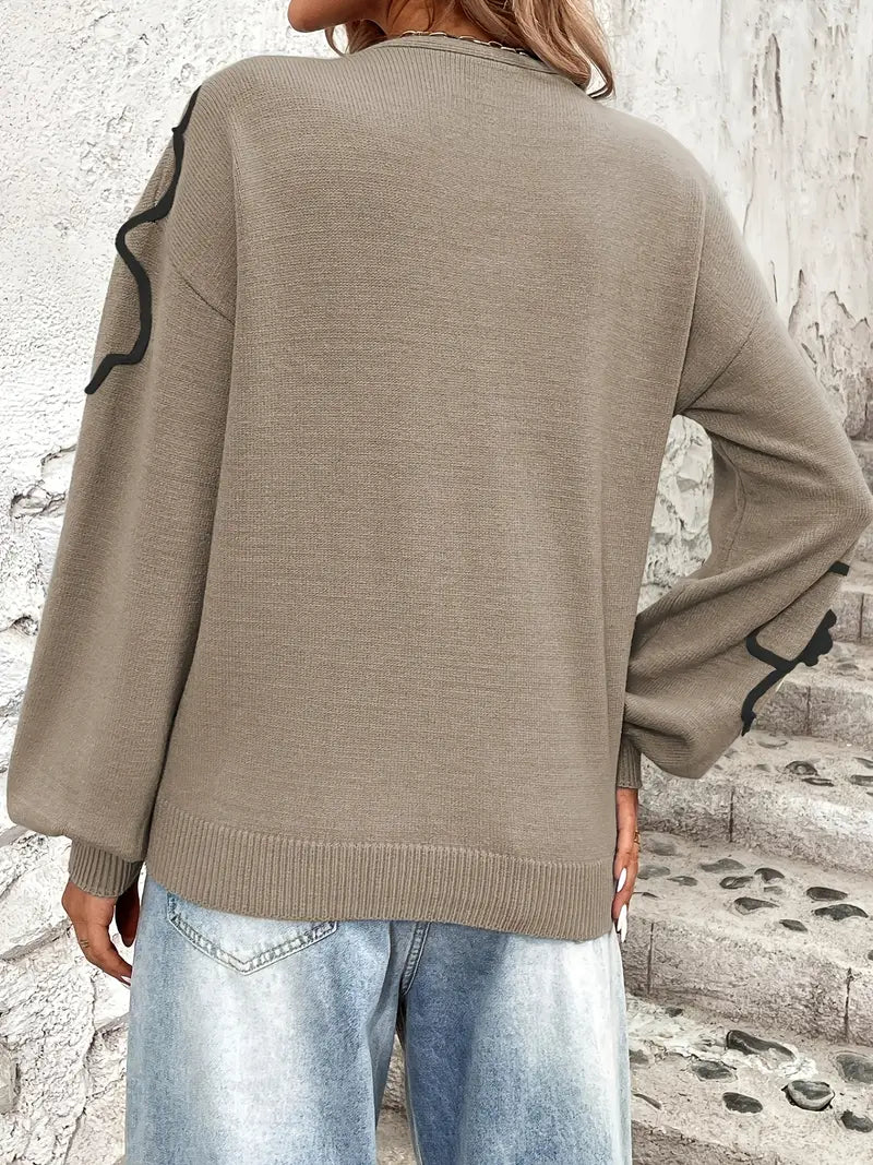 Semira – Langarm Pullover Mit Blumen Stickerei