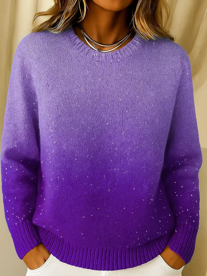 Izabell – Elegantes Strickoberteil Mit Funkelndem Farbverlauf