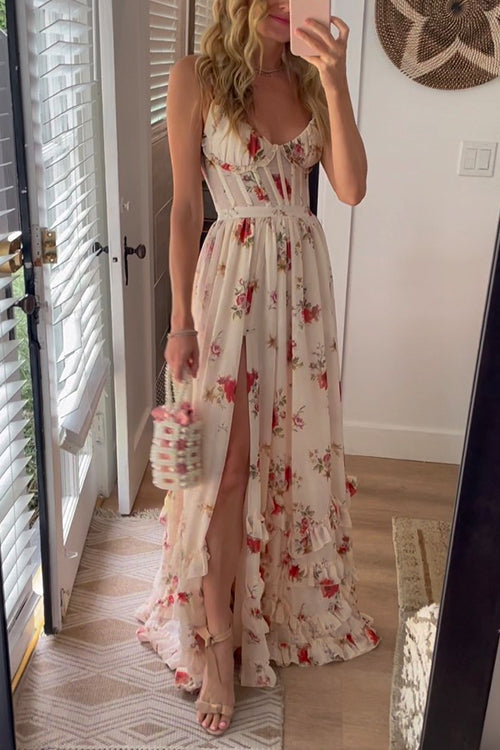 Karissa – Blumenmuster Maxikleid