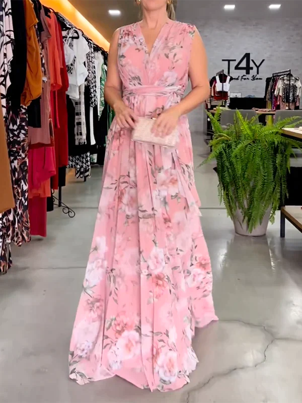 Latifah – Elegantes Maxikleid Mit V Ausschnitt