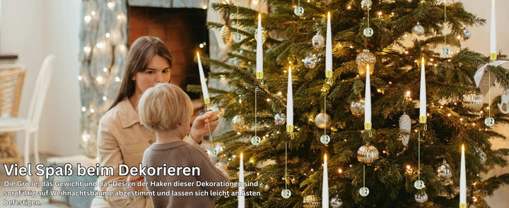 TreeLume - LED-Kerzen für Den Weihnachtsbaum Mit Kristallkugel-Haken