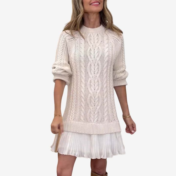 Zorina – Strickkleid Mit Plisseerock