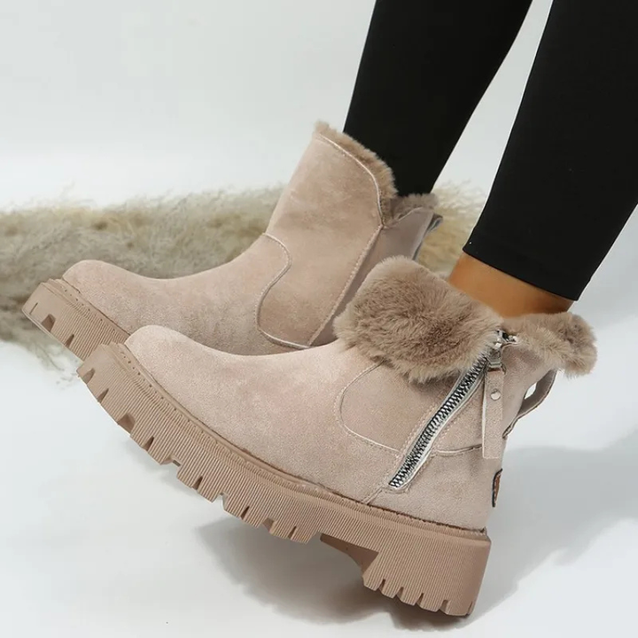 Luisaa – Bequeme Winterstiefel Mit Seitlichem Reißverschluss