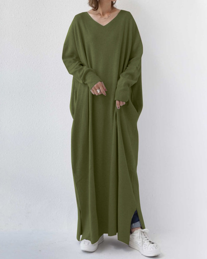 Bonita – Modisches Langarm Kleid Mit V-Ausschnitt