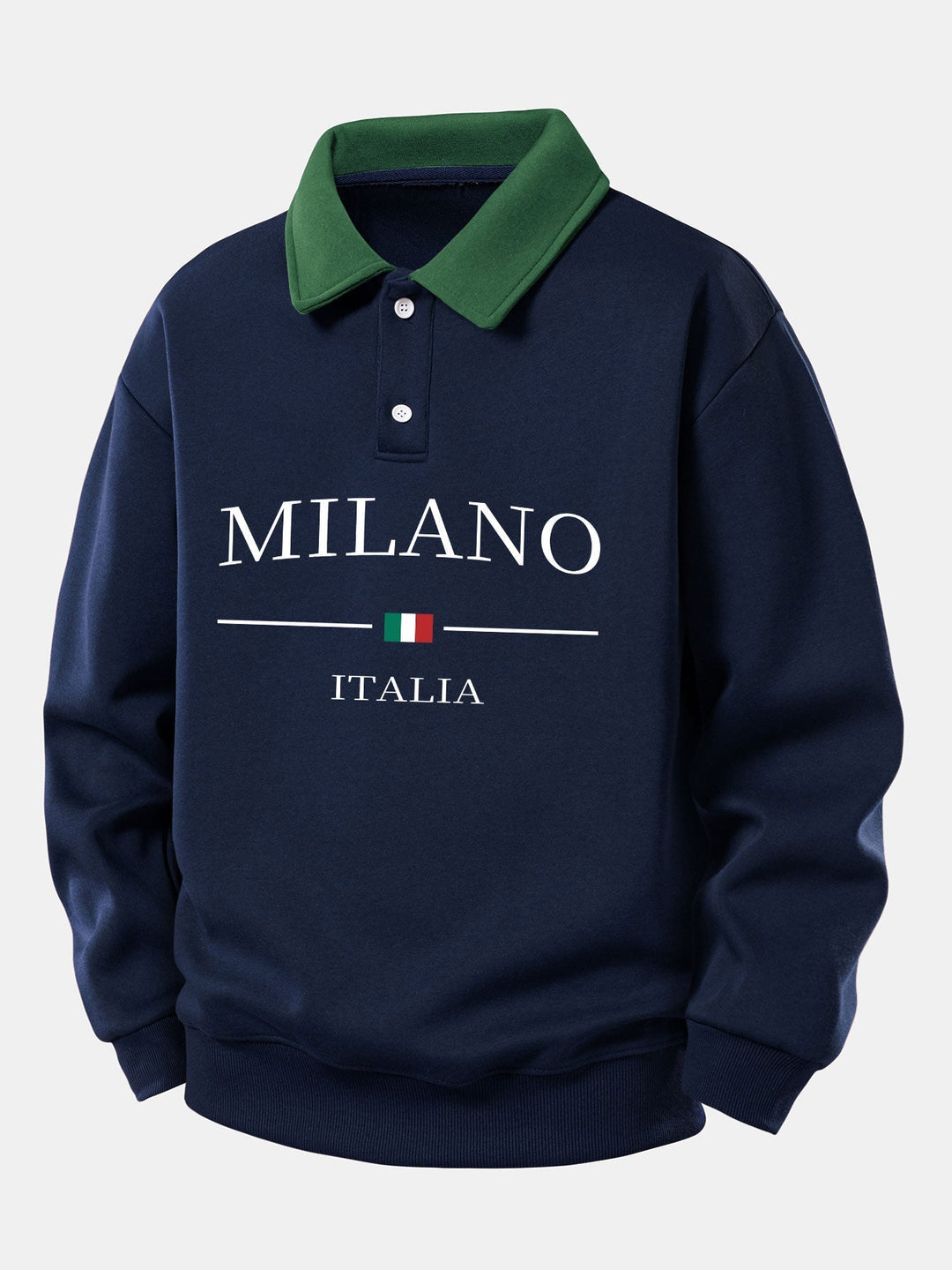 Gideon – Milano Drucken Kontrast Polo-Sweatshirt