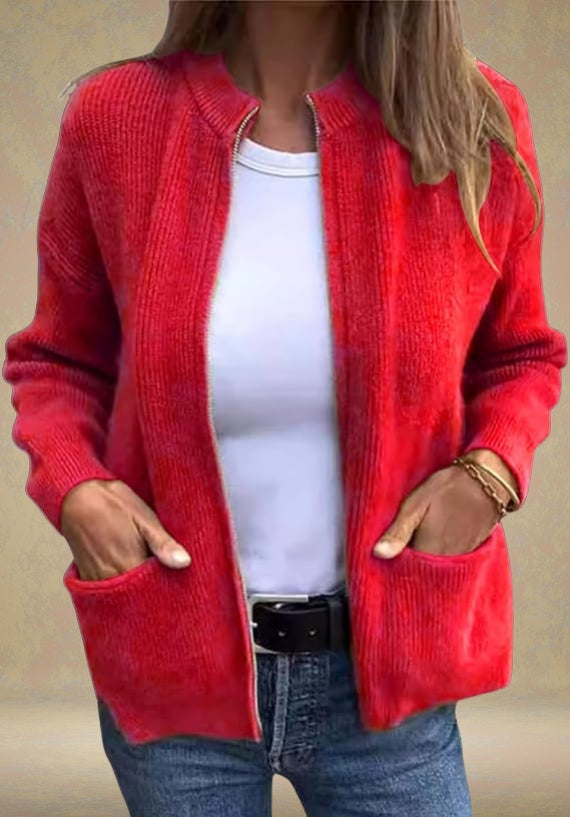 Marsha – Herbst Strickjacke Mit Reißverschluss