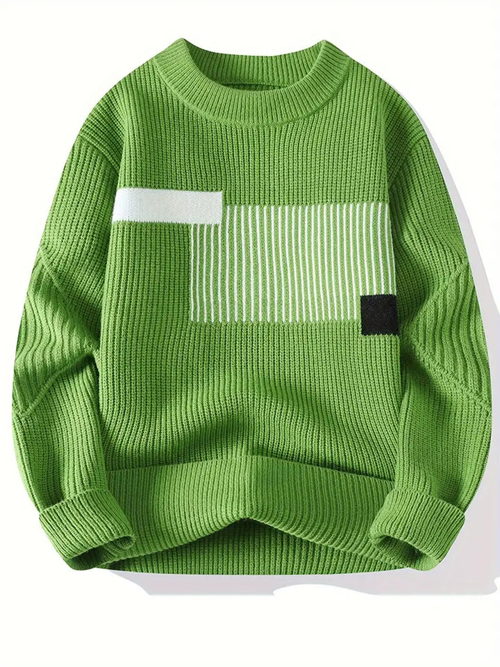 Arlen – Eleganter Langarm Pullover Mit Gometrischem Muster
