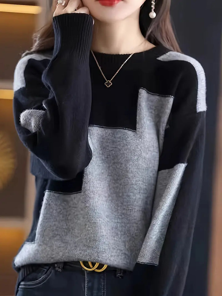 Gala – Eleganter Langarm Pullover Mit Geometrischem Muster
