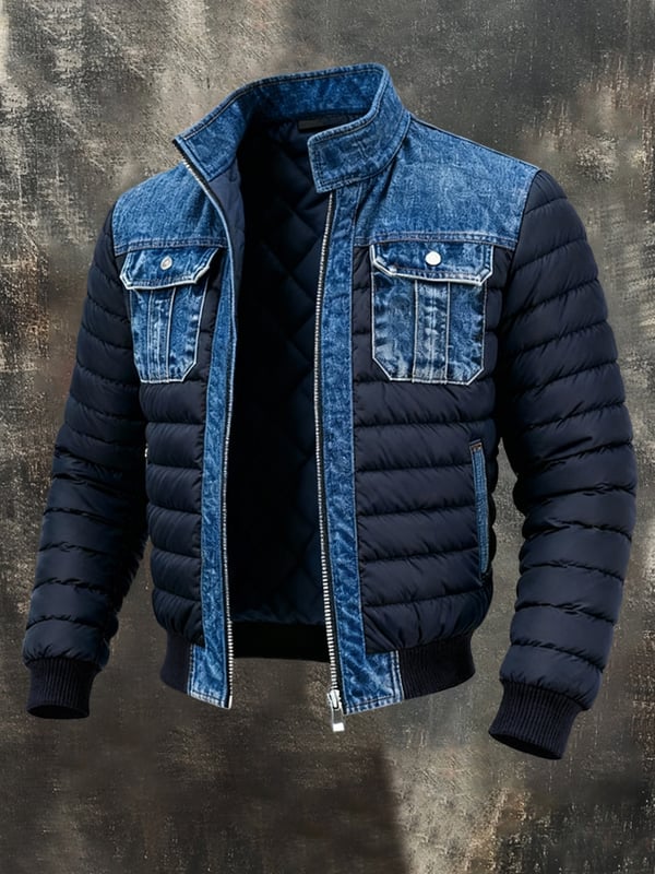 Upamecano – Vintage Jeans Patchwork Outdoor Jacke