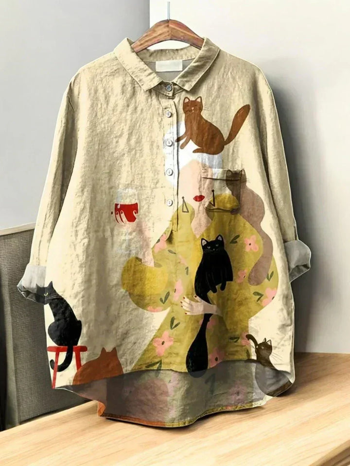 Umeno - Klassische Blusen mit Blumenmuster