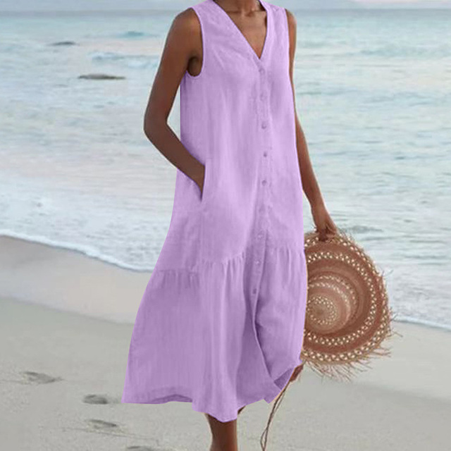 Maira - Sommer V Ausschnitt Kleid