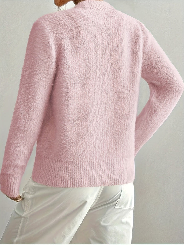 Smelissa – Langärmelige Strickjacke Mit Herzknöpfen