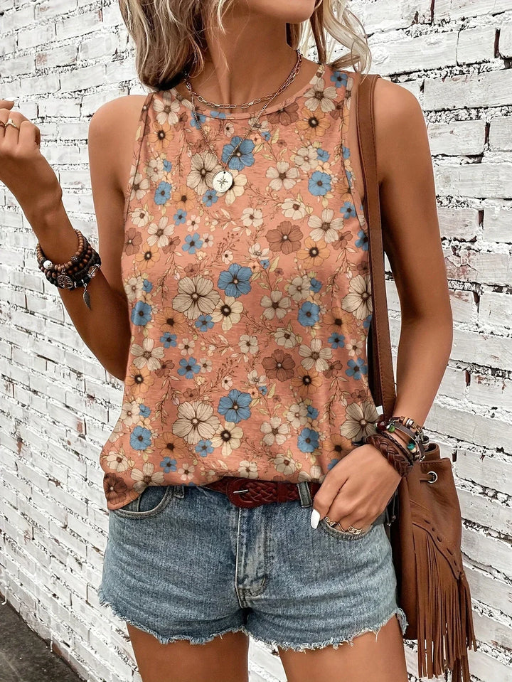 Lilou – Lässiges Sommer Top Mit Blumen Drucken