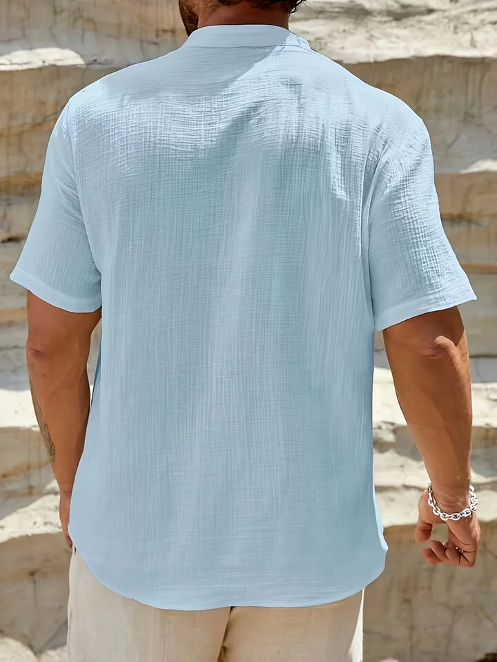Sancho – Elegantes Sommer Hemd Mit Stehkragen