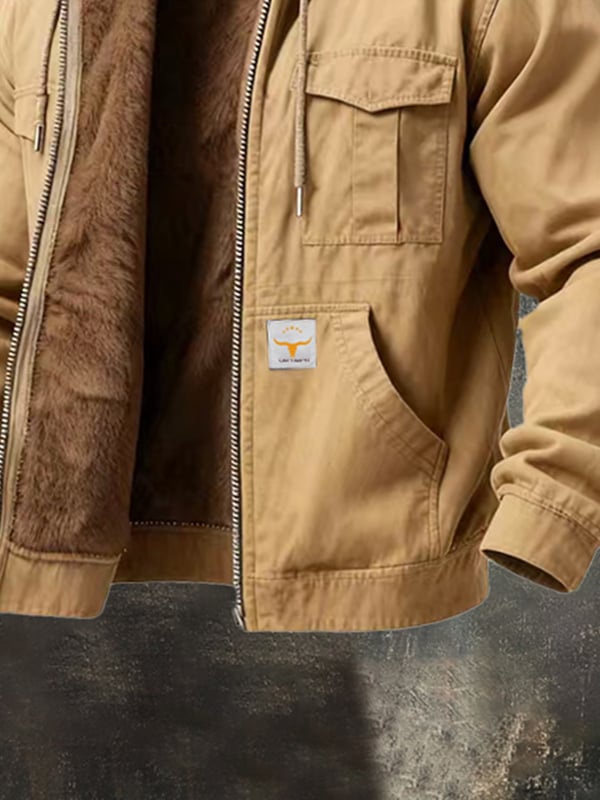 Riccardo – Retro Outdoor Kapuzenpullover Jacke mit Tasche