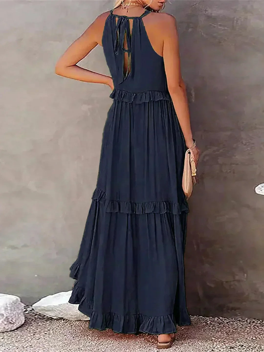 Hayley – Elegantes ärmelloses Kleid Mit Rüschen