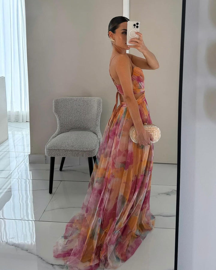 Qyn – Wunderschönes Maxikleid Mit Blumenmuster