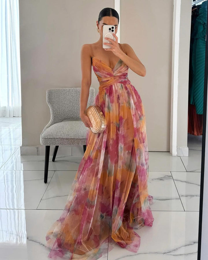 Qyn – Wunderschönes Maxikleid Mit Blumenmuster