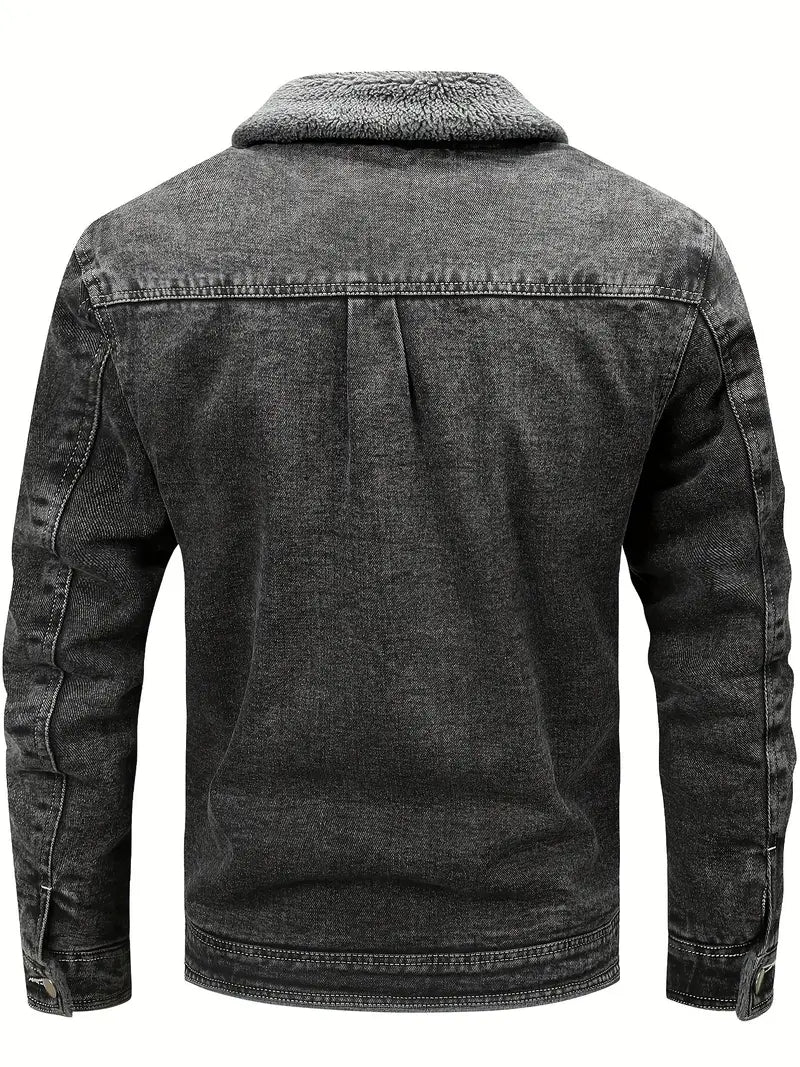 Geoffroy – Vintage Jeans Jacke Mit Fleece Futter