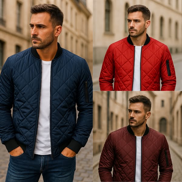 Willy - Baumwolle Jacke Mit Diamant Muster