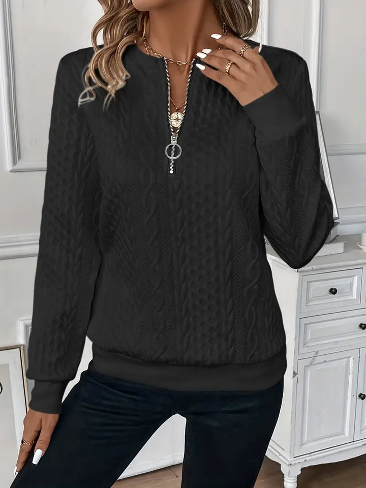Karoline – Eleganter Und Bequemer Reißverschluss Pulli