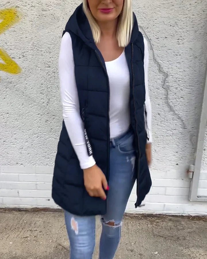 Laruna – Ärmelloser, Wattierter Mantel Mit Reißverschluss