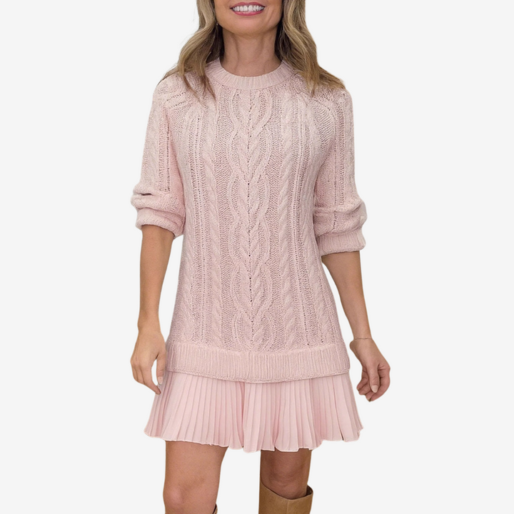 Zorina – Strickkleid Mit Plisseerock
