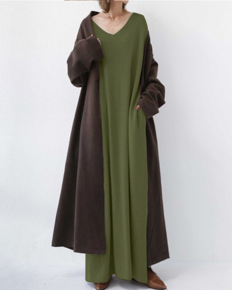 Bonita – Modisches Langarm Kleid Mit V-Ausschnitt
