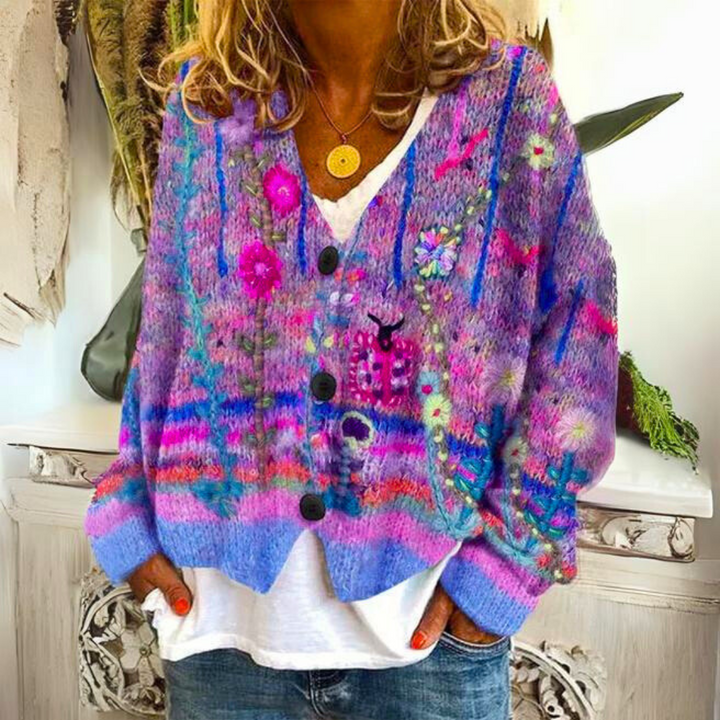 Evonna – Gemütlicher Und Farbenfroher Strickpullover