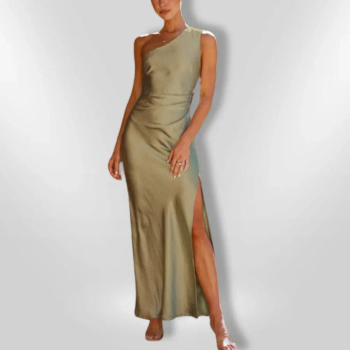 Erminia – Asymmetrisches Kleid mit Schlitz