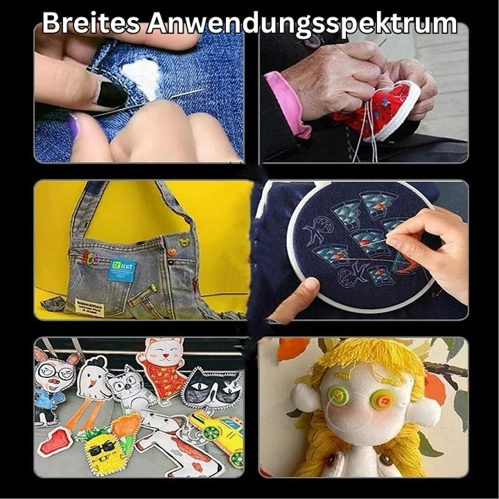 StitchPro - Set Mit Stahlnähnadeln Mit Großem Öhr