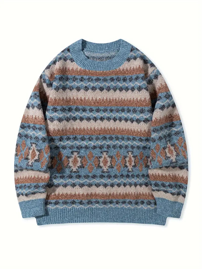 Hartman – Lässiger Geometrischer Strick Pullover