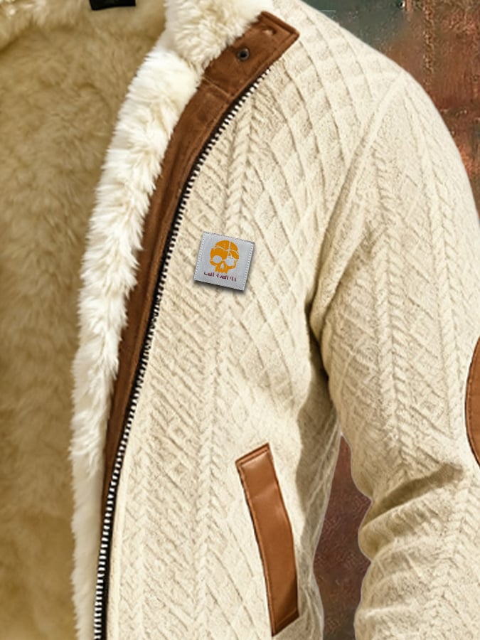 Claudio – Retro Strick Jacke Mit Struktur