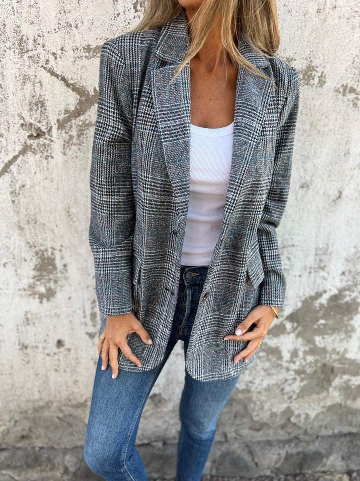 Elaina – Stilvoll Karierter Winter Blazer