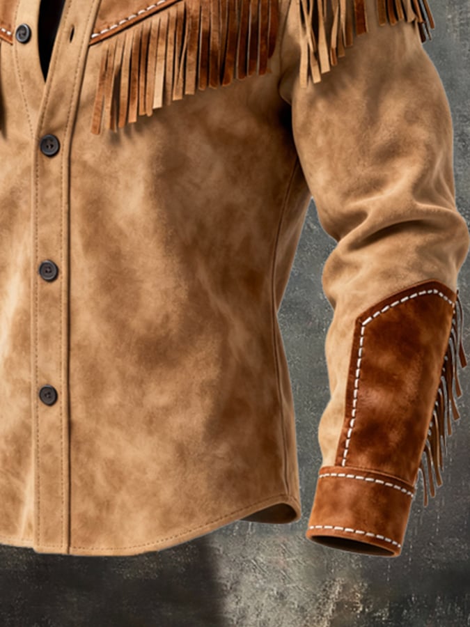 Finch – Langärmliges Hemd Im Vintage Stil Mit Quasten Gestaltung