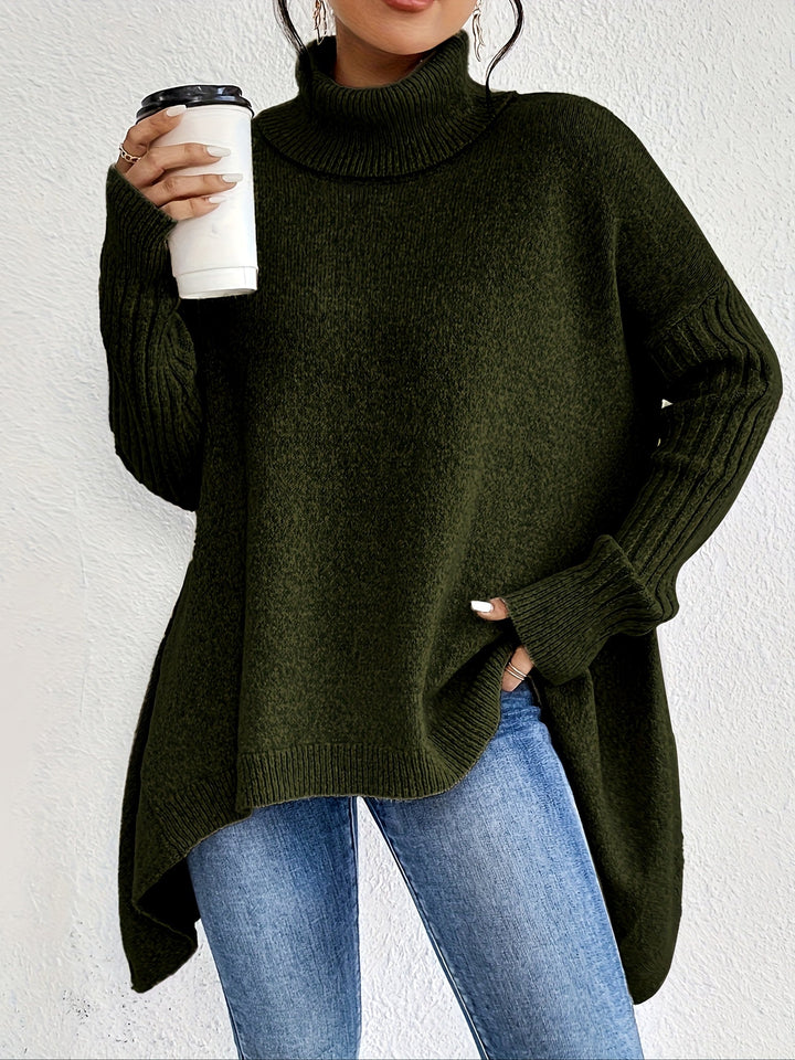 Tahlia – Lässiger Langarm-Pullover Mit Hohem Kragen