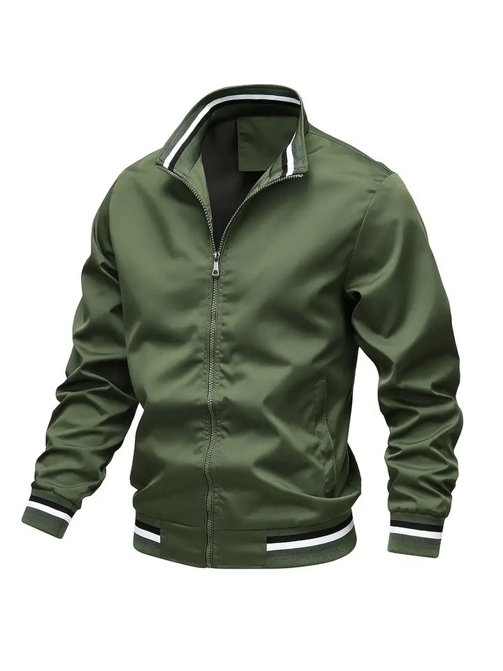 Stanton - Lässige Stehkragen Zip Up Jacke