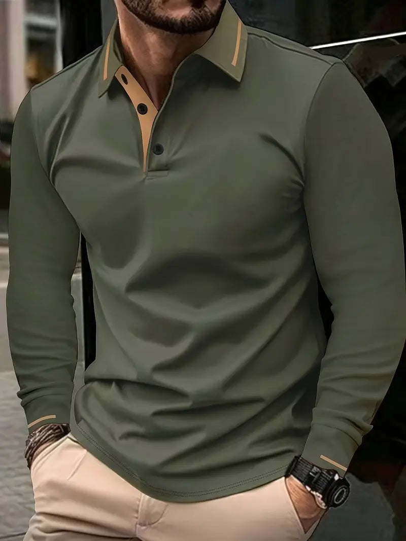 Karunaratne – Stilvolles Langarm Polo Hemd